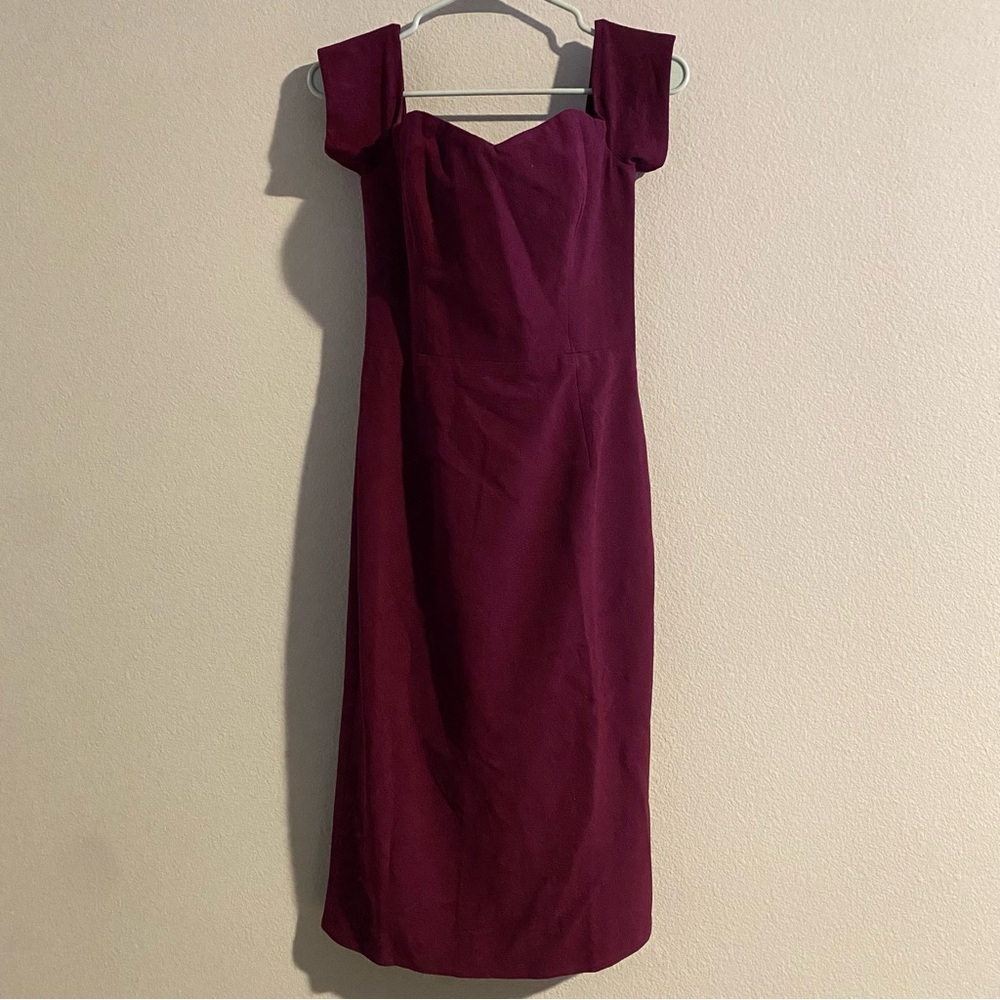 ✨NWT Dress the Population Off The Shoulder Sweetheart Bodycon Midi Dress✨ - Picture 4 of 4